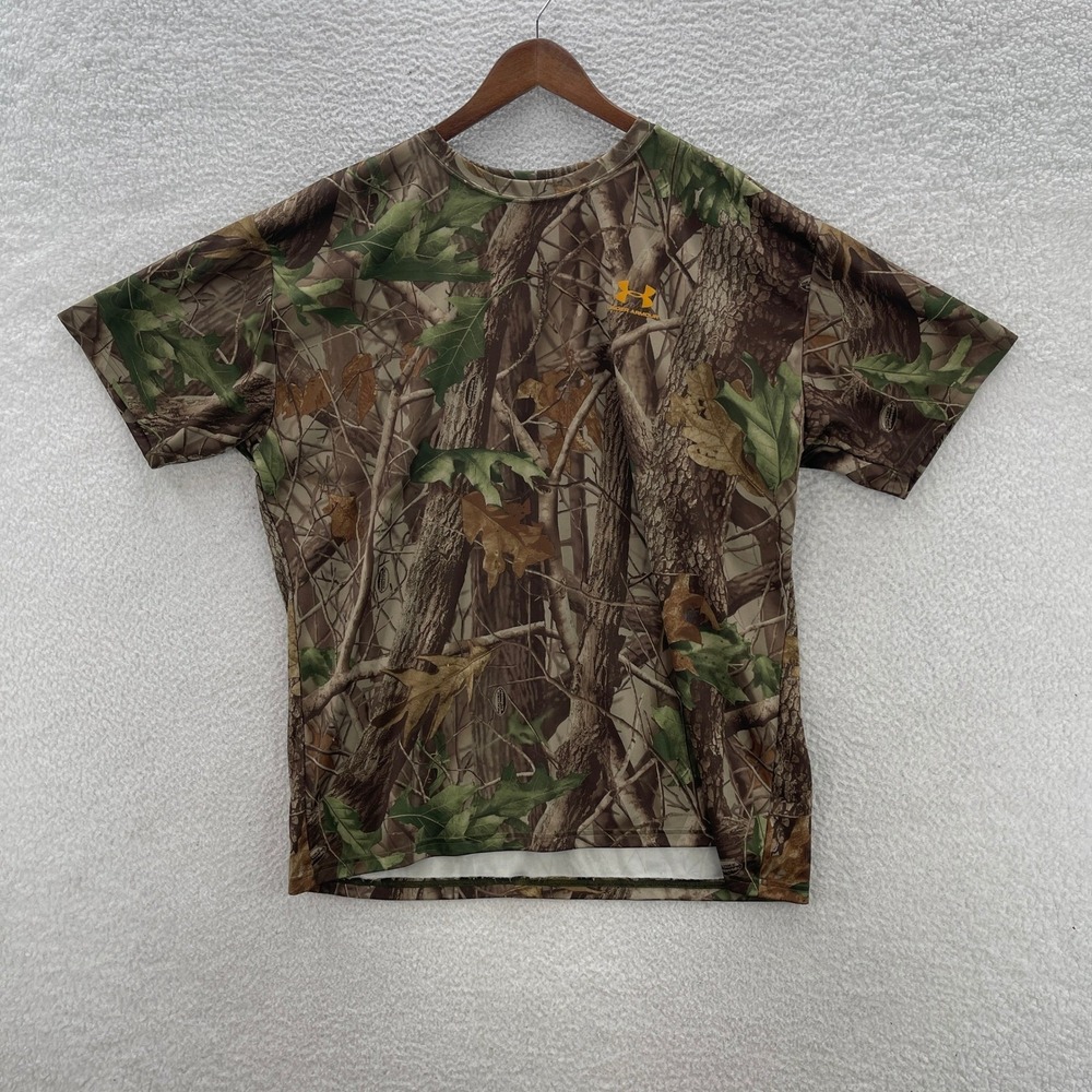 Under Armour Shirt Mens 3XL Realtree Hardwoods Camo Performance Hunting Tee